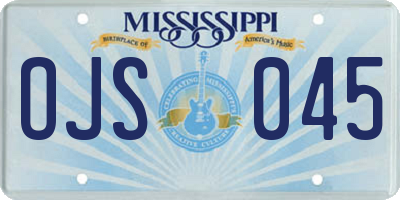MS license plate OJS045