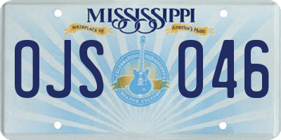 MS license plate OJS046
