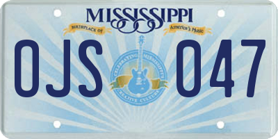 MS license plate OJS047
