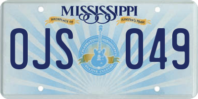MS license plate OJS049