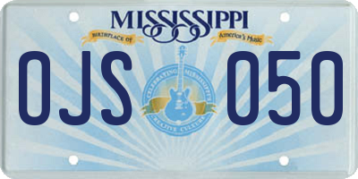 MS license plate OJS050