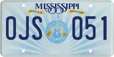 MS license plate OJS051