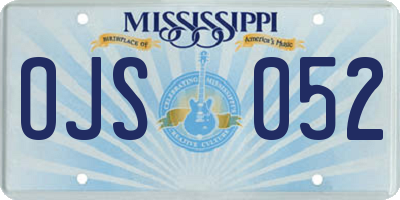 MS license plate OJS052