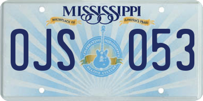MS license plate OJS053