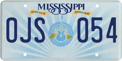 MS license plate OJS054