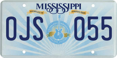 MS license plate OJS055