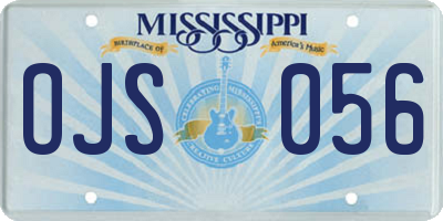 MS license plate OJS056