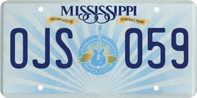 MS license plate OJS059