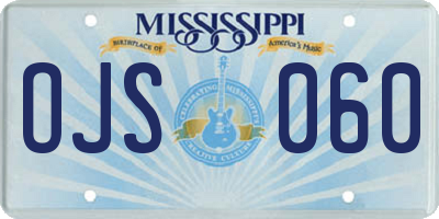 MS license plate OJS060