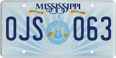 MS license plate OJS063