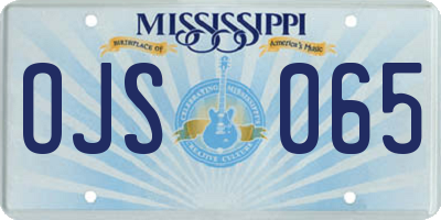 MS license plate OJS065