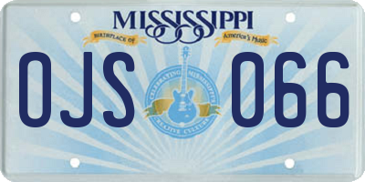 MS license plate OJS066