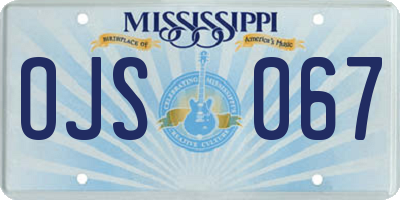 MS license plate OJS067
