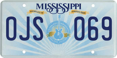 MS license plate OJS069