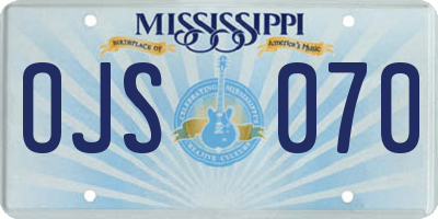 MS license plate OJS070