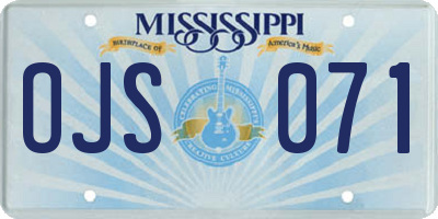 MS license plate OJS071