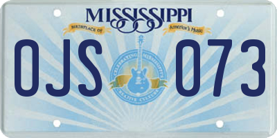 MS license plate OJS073