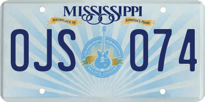 MS license plate OJS074