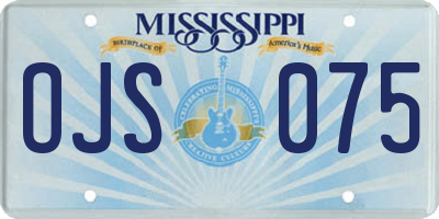 MS license plate OJS075