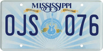 MS license plate OJS076