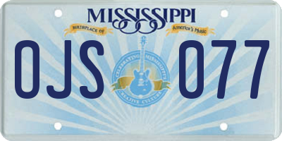 MS license plate OJS077