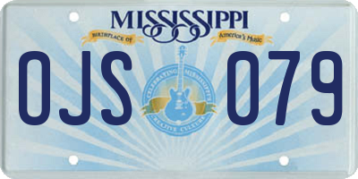 MS license plate OJS079