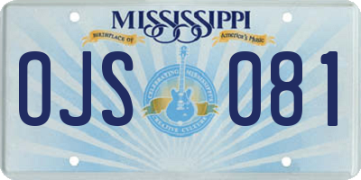 MS license plate OJS081
