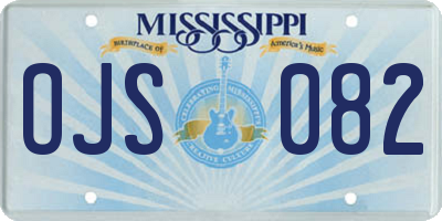 MS license plate OJS082