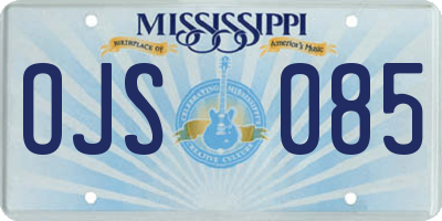MS license plate OJS085