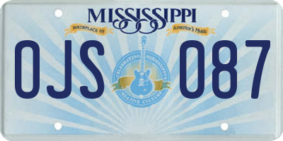 MS license plate OJS087