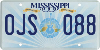 MS license plate OJS088