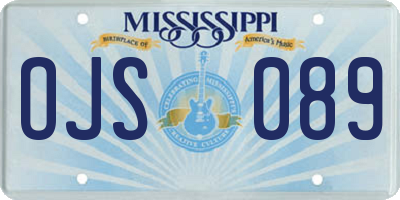 MS license plate OJS089