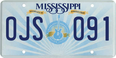 MS license plate OJS091