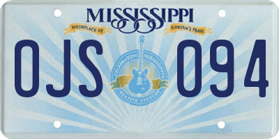 MS license plate OJS094