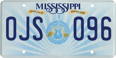 MS license plate OJS096