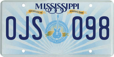 MS license plate OJS098