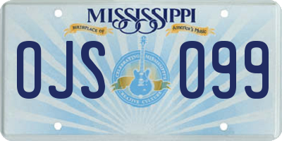 MS license plate OJS099