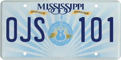 MS license plate OJS101