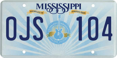 MS license plate OJS104