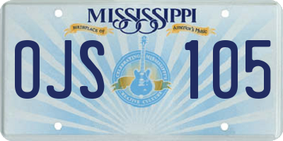 MS license plate OJS105