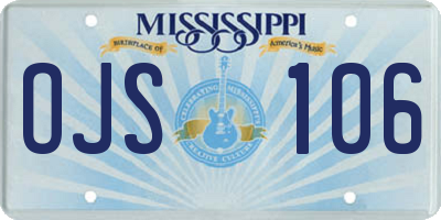 MS license plate OJS106