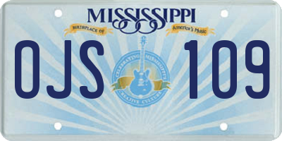 MS license plate OJS109