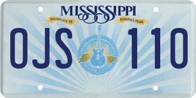 MS license plate OJS110