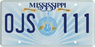 MS license plate OJS111