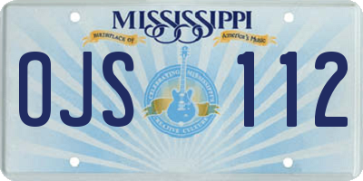 MS license plate OJS112