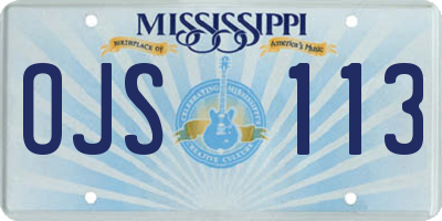 MS license plate OJS113
