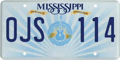 MS license plate OJS114