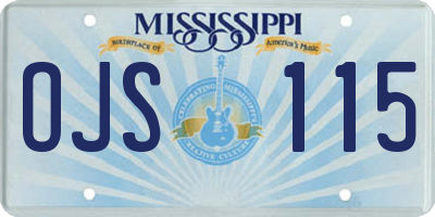 MS license plate OJS115