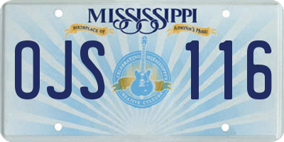 MS license plate OJS116
