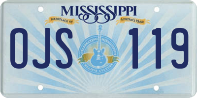 MS license plate OJS119